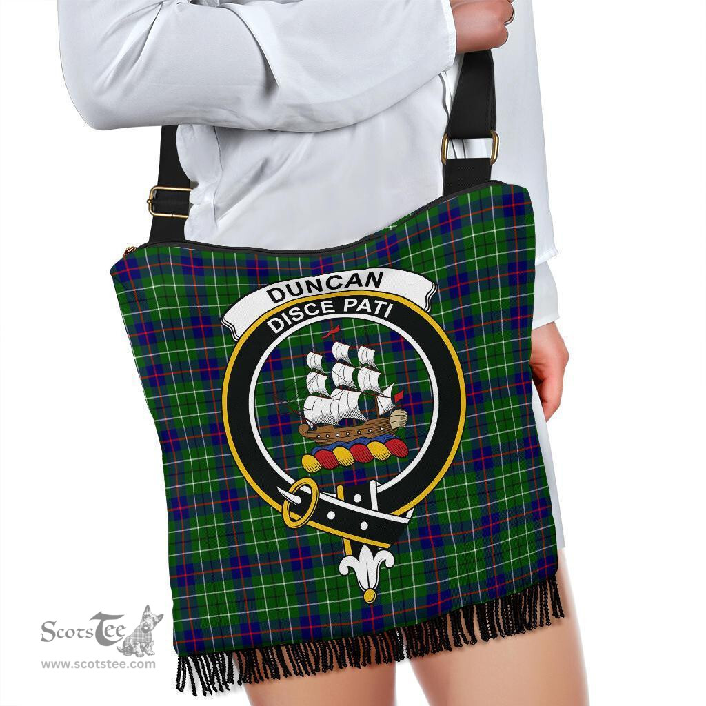 ScotsTee Shop Scottish Duncan Modern Clan Crest Tartan Boho Bag, Tartan Crossbody Handbag