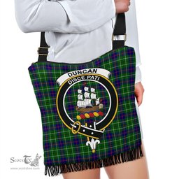ScotsTee Shop Scottish Duncan Modern Clan Crest Tartan Boho Bag, Tartan Crossbody Handbag