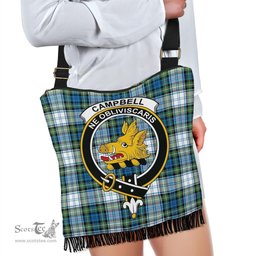 ScotsTee Shop Scottish Campbell Dress Ancient Clan Crest Tartan Boho Bag, Tartan Crossbody Handbag