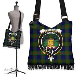 ScotsTee Shop Scottish Dundas Modern 02 Clan Crest Tartan Boho Bag, Tartan Crossbody Handbag