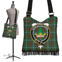 ScotsTee Shop Scottish Gayre Clan Crest Tartan Boho Bag, Tartan Crossbody Handbag