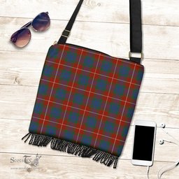 ScotsTee Shop Scottish Fraser Ancient Clan Tartan Boho Bag, Tartan Crossbody Handbag