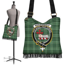 ScotsTee Shop Scottish MacDonald Lord of the Isles Hunting Clan Crest Tartan Boho Bag, Tartan Crossbody Handbag