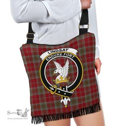 ScotsTee Shop Scottish Lindsay Weathered Clan Crest Tartan Boho Bag, Tartan Crossbody Handbag