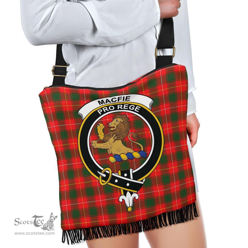 ScotsTee Shop Scottish MacFie Clan Crest Tartan Boho Bag, Tartan Crossbody Handbag