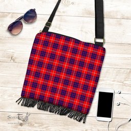 ScotsTee Shop Scottish Hamilton Modern Clan Tartan Boho Bag, Tartan Crossbody Handbag