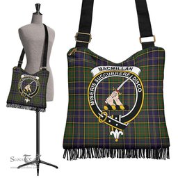 ScotsTee Shop Scottish MacMillan Hunting Modern Clan Crest Tartan Boho Bag, Tartan Crossbody Handbag