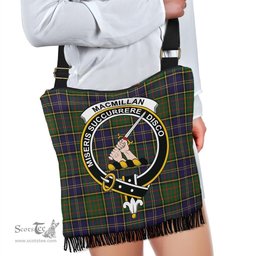 ScotsTee Shop Scottish MacMillan Hunting Modern Clan Crest Tartan Boho Bag, Tartan Crossbody Handbag