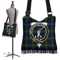 ScotsTee Shop Scottish Gunn Modern Clan Crest Tartan Boho Bag, Tartan Crossbody Handbag