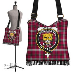ScotsTee Shop Scottish Little Clan Crest Tartan Boho Bag, Tartan Crossbody Handbag
