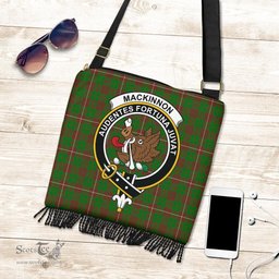 ScotsTee Shop Scottish MacKinnon Hunting Modern Clan Crest Tartan Boho Bag, Tartan Crossbody Handbag