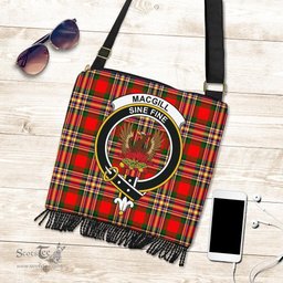 ScotsTee Shop Scottish MacGill Modern Clan Crest Tartan Boho Bag, Tartan Crossbody Handbag