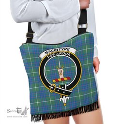 ScotsTee Shop Scottish MacIntyre Hunting Ancient Clan Crest Tartan Boho Bag, Tartan Crossbody Handbag
