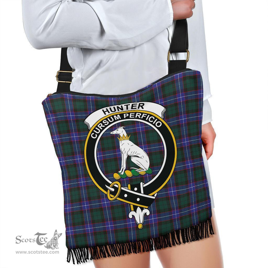ScotsTee Shop Scottish Hunter Modern Clan Crest Tartan Boho Bag, Tartan Crossbody Handbag