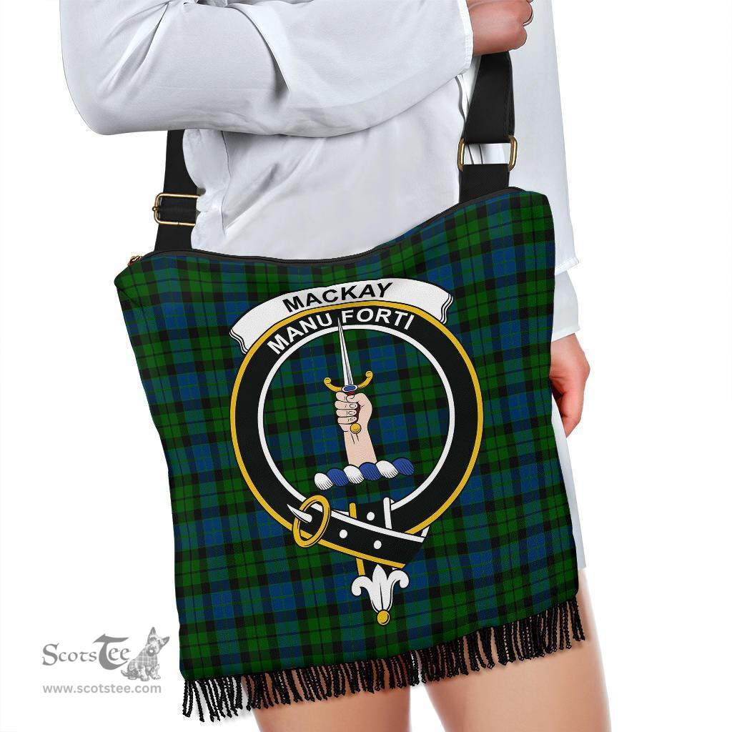 ScotsTee Shop Scottish MacKay Modern Clan Crest Tartan Boho Bag, Tartan Crossbody Handbag