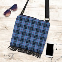 ScotsTee Shop Scottish MacKay Blue Clan Tartan Boho Bag, Tartan Crossbody Handbag