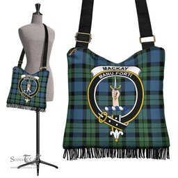 ScotsTee Shop Scottish MacKay Ancient Clan Crest Tartan Boho Bag, Tartan Crossbody Handbag