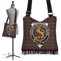 ScotsTee Shop Scottish MacKintosh Hunting Modern Clan Crest Tartan Boho Bag, Tartan Crossbody Handbag