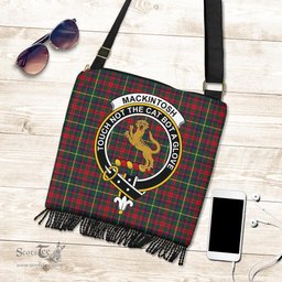 ScotsTee Shop Scottish MacKintosh Hunting Modern Clan Crest Tartan Boho Bag, Tartan Crossbody Handbag