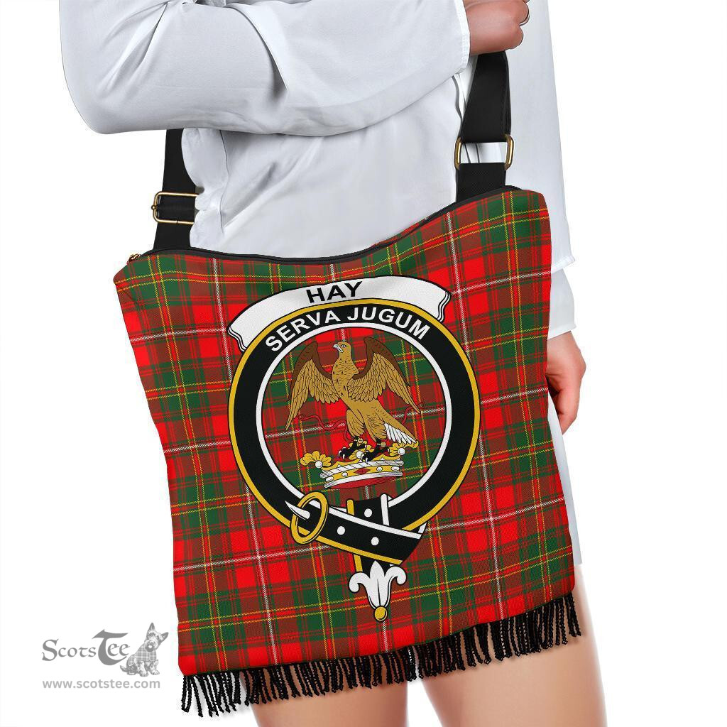 ScotsTee Shop Scottish Hay Modern Clan Crest Tartan Boho Bag, Tartan Crossbody Handbag
