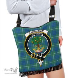 ScotsTee Shop Scottish Hamilton Hunting Ancient Clan Crest Tartan Boho Bag, Tartan Crossbody Handbag