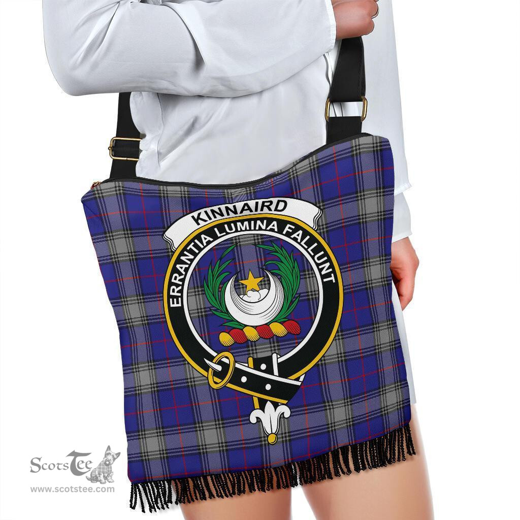 ScotsTee Shop Scottish Kinnaird Clan Crest Tartan Boho Bag, Tartan Crossbody Handbag