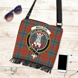 ScotsTee Shop Scottish MacLean of Duart Ancient Clan Crest Tartan Boho Bag, Tartan Crossbody Handbag