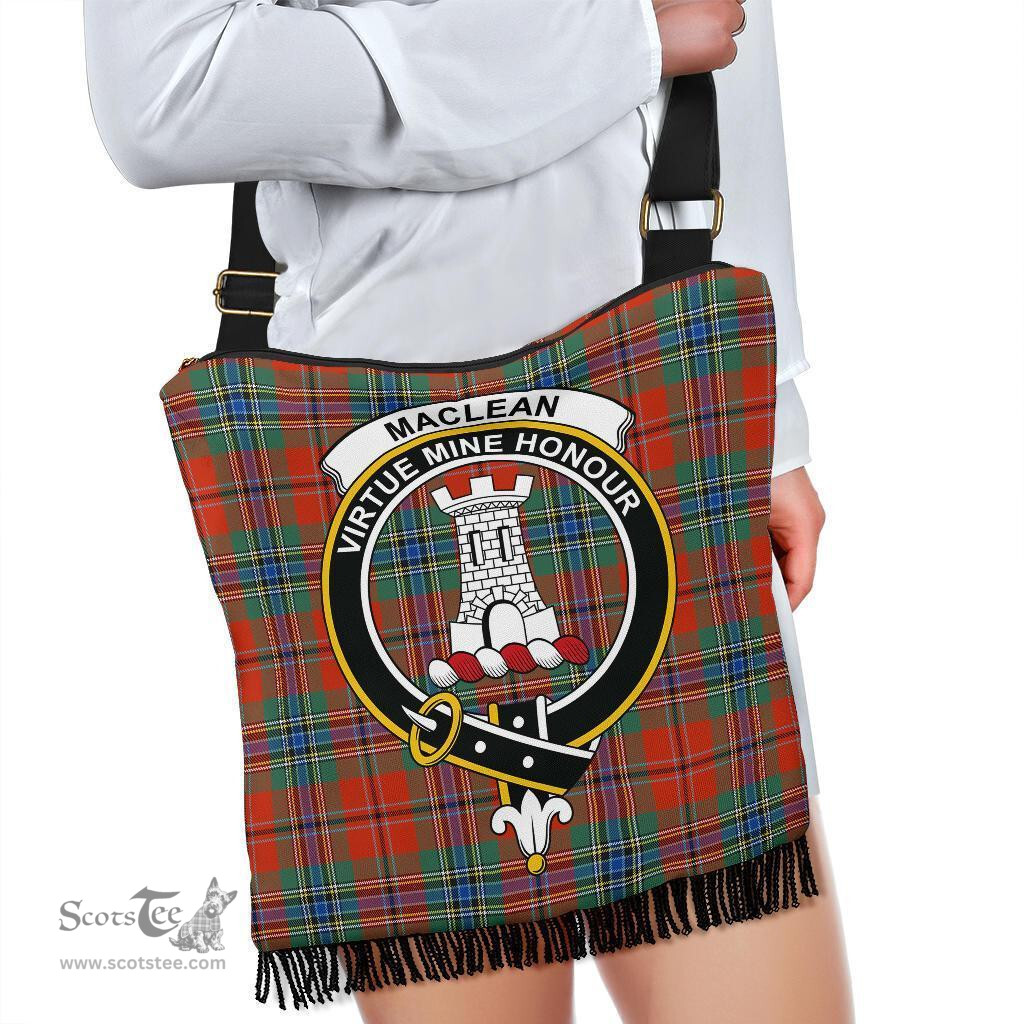 ScotsTee Shop Scottish MacLean of Duart Ancient Clan Crest Tartan Boho Bag, Tartan Crossbody Handbag