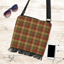 ScotsTee Shop Scottish MacMillan Old Weathered Clan Tartan Boho Bag, Tartan Crossbody Handbag