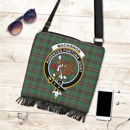 ScotsTee Shop Scottish MacKinnon Hunting Ancient Clan Crest Tartan Boho Bag, Tartan Crossbody Handbag