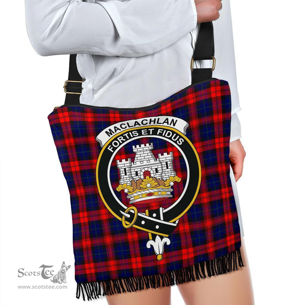 ScotsTee Shop Scottish MacLachlan Modern Clan Crest Tartan Boho Bag, Tartan Crossbody Handbag