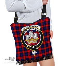 ScotsTee Shop Scottish MacLachlan Modern Clan Crest Tartan Boho Bag, Tartan Crossbody Handbag