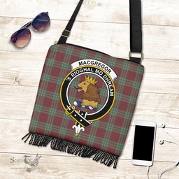 ScotsTee Shop Scottish MacGregor Hunting Ancient Clan Crest Tartan Boho Bag, Tartan Crossbody Handbag