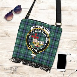 ScotsTee Shop Scottish MacDonald of the Isles Hunting Ancient Clan Crest Tartan Boho Bag, Tartan Crossbody Handbag