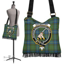 ScotsTee Shop Scottish MacMillan Hunting Ancient Clan Crest Tartan Boho Bag, Tartan Crossbody Handbag
