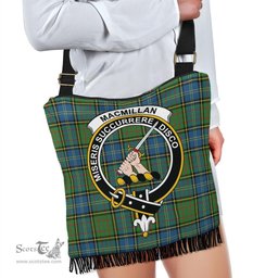 ScotsTee Shop Scottish MacMillan Hunting Ancient Clan Crest Tartan Boho Bag, Tartan Crossbody Handbag