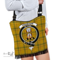 ScotsTee Shop Scottish Houston Clan Crest Tartan Boho Bag, Tartan Crossbody Handbag