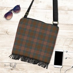 ScotsTee Shop Scottish Kennedy Weathered Clan Tartan Boho Bag, Tartan Crossbody Handbag