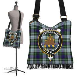 ScotsTee Shop Scottish MacKenzie Dress Clan Crest Tartan Boho Bag, Tartan Crossbody Handbag