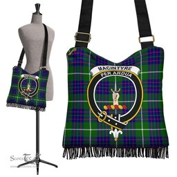 ScotsTee Shop Scottish MacIntyre Hunting Modern Clan Crest Tartan Boho Bag, Tartan Crossbody Handbag