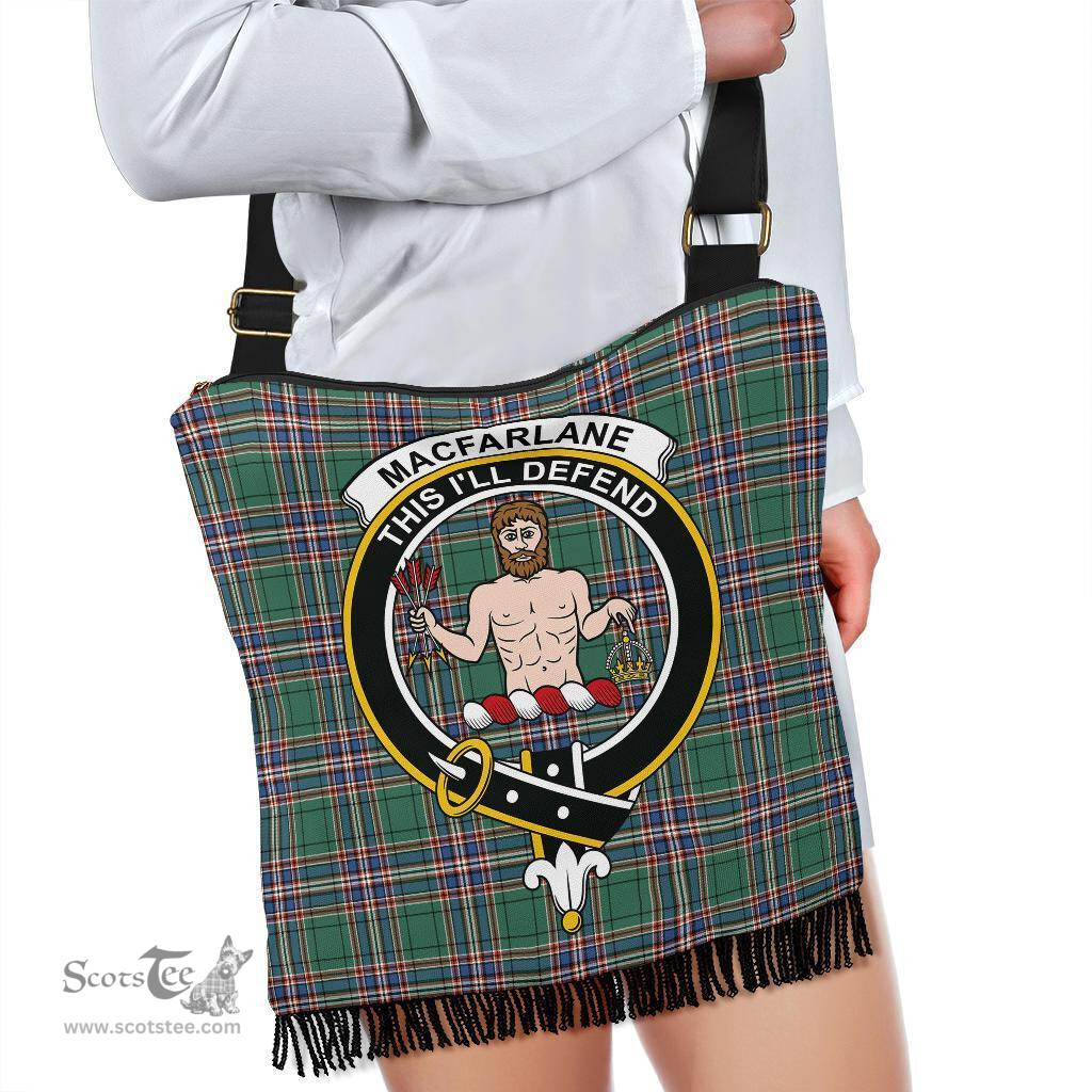 ScotsTee Shop Scottish MacFarlane Hunting Ancient Clan Crest Tartan Boho Bag, Tartan Crossbody Handbag