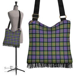 ScotsTee Shop Scottish MacDonald Ancient Clan Tartan Boho Bag, Tartan Crossbody Handbag