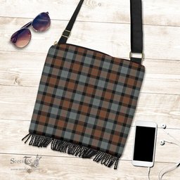 ScotsTee Shop Scottish Gunn Weathered Clan Tartan Boho Bag, Tartan Crossbody Handbag