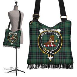 ScotsTee Shop Scottish MacAulay Hunting Ancient Clan Crest Tartan Boho Bag, Tartan Crossbody Handbag