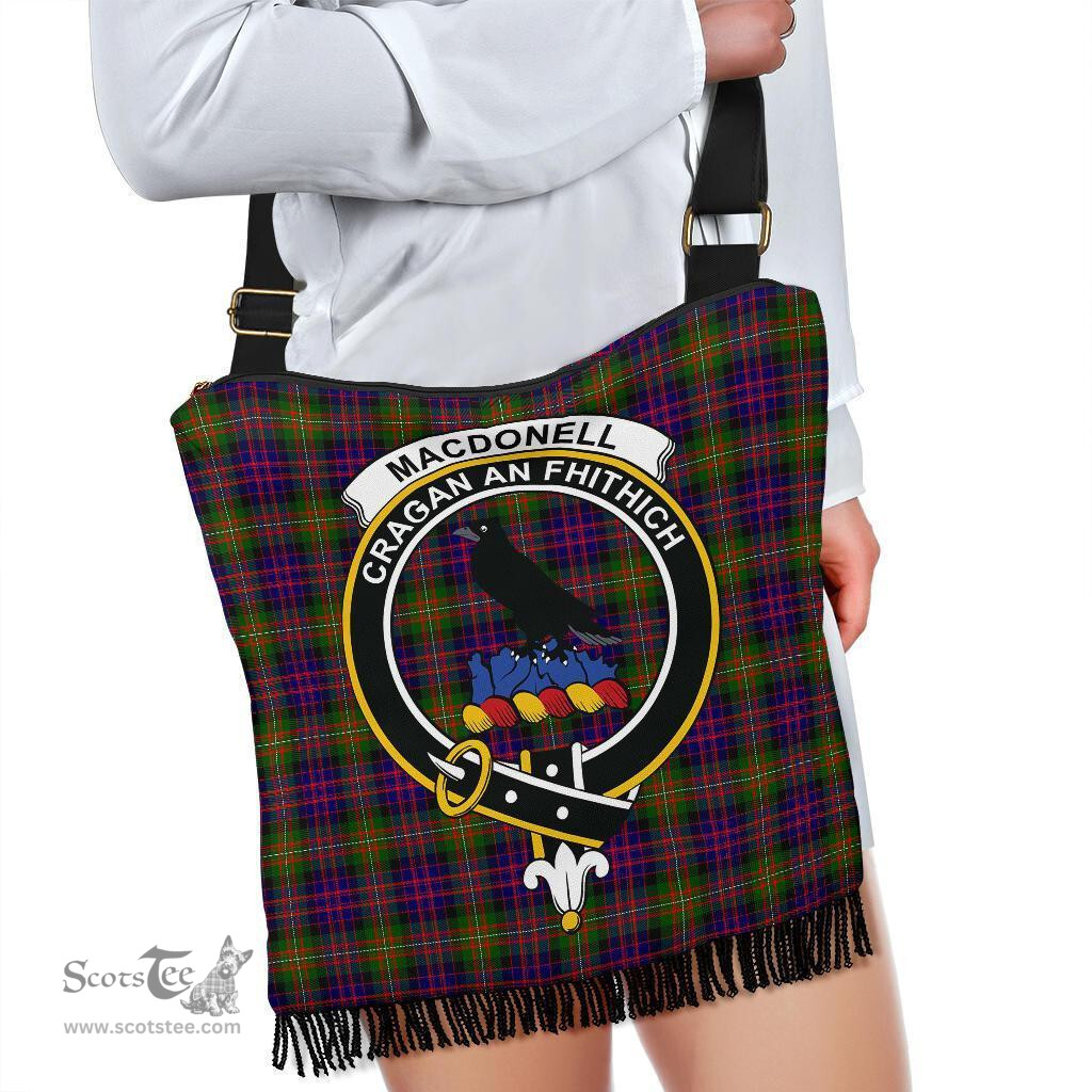 ScotsTee Shop Scottish MacDonnell of Glengarry Modern Clan Crest Tartan Boho Bag, Tartan Crossbody Handbag
