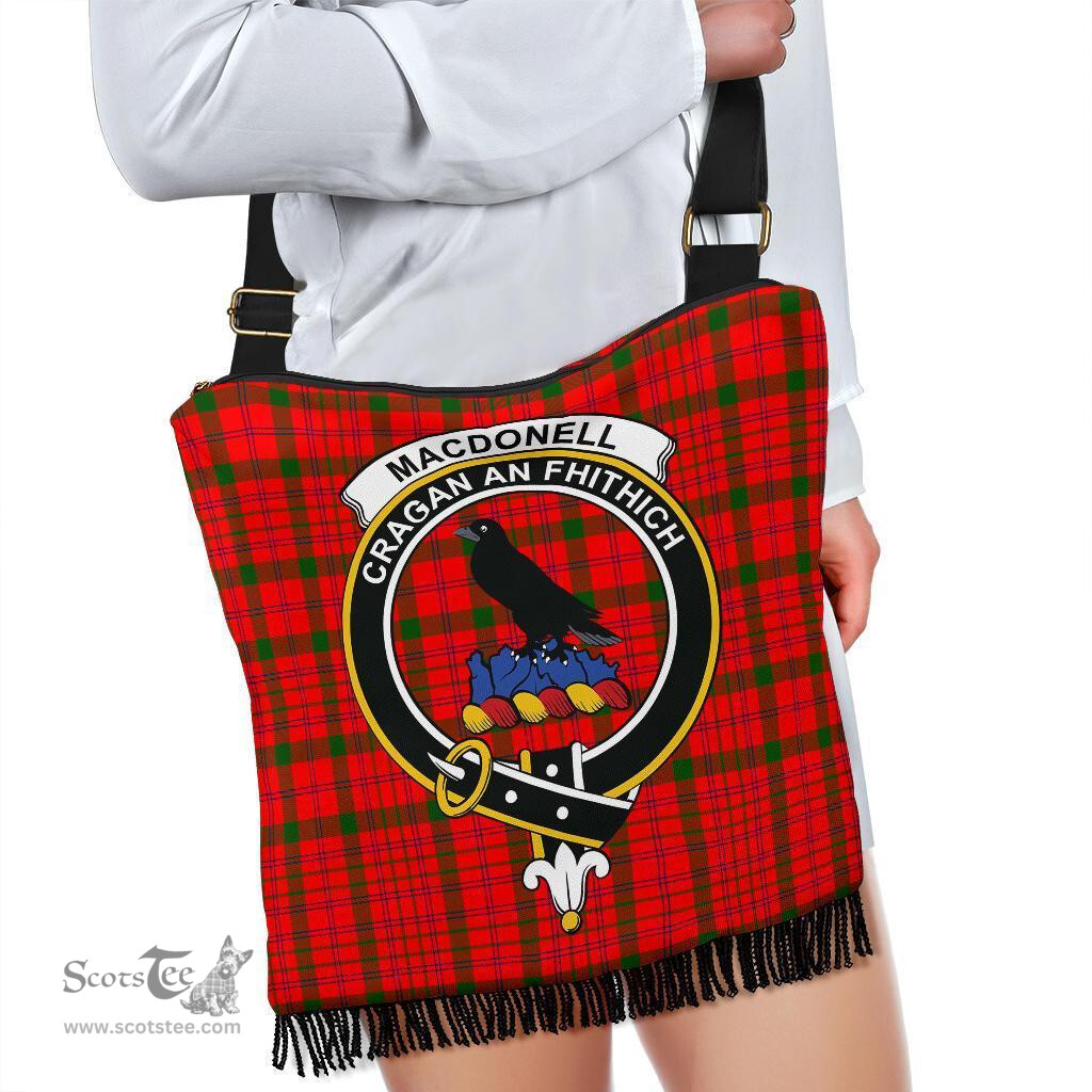 ScotsTee Shop Scottish MacDonnell of Keppoch Modern Clan Crest Tartan Boho Bag, Tartan Crossbody Handbag