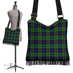 ScotsTee Shop Scottish Leslie Hunting Clan Tartan Boho Bag, Tartan Crossbody Handbag