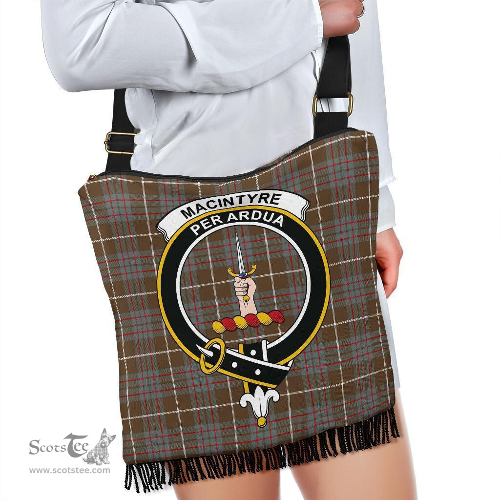 ScotsTee Shop Scottish MacIntyre Hunting Weathered Clan Crest Tartan Boho Bag, Tartan Crossbody Handbag