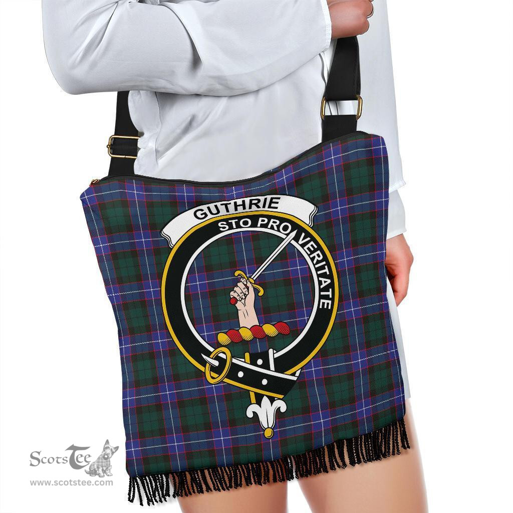 ScotsTee Shop Scottish Guthrie Modern Clan Crest Tartan Boho Bag, Tartan Crossbody Handbag