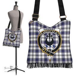 ScotsTee Shop Scottish Hannay Modern Clan Crest Tartan Boho Bag, Tartan Crossbody Handbag